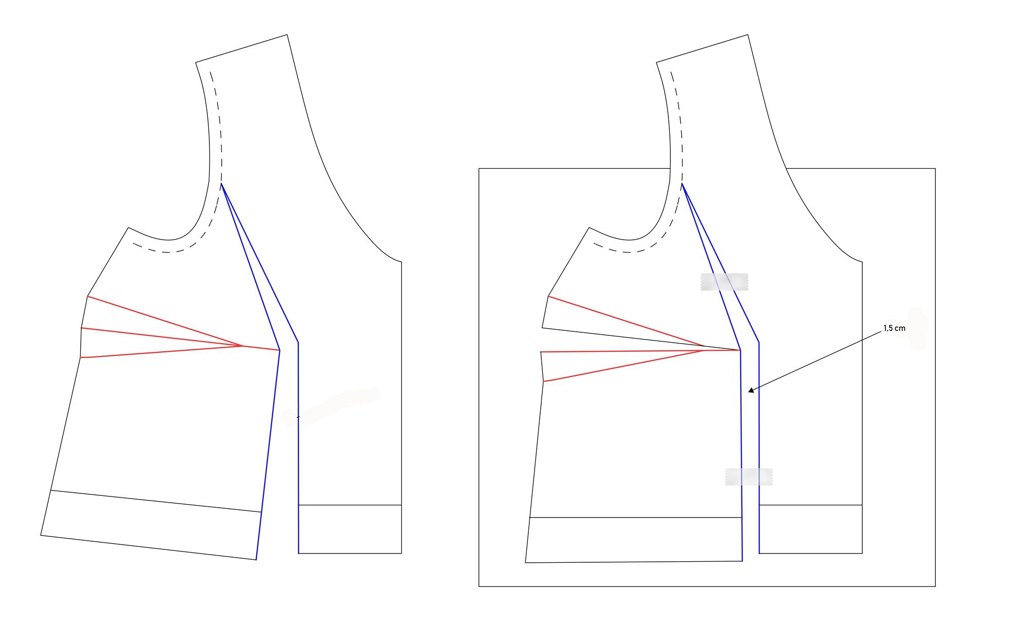 fitting and pattern corrections for small bust adjustment on a
